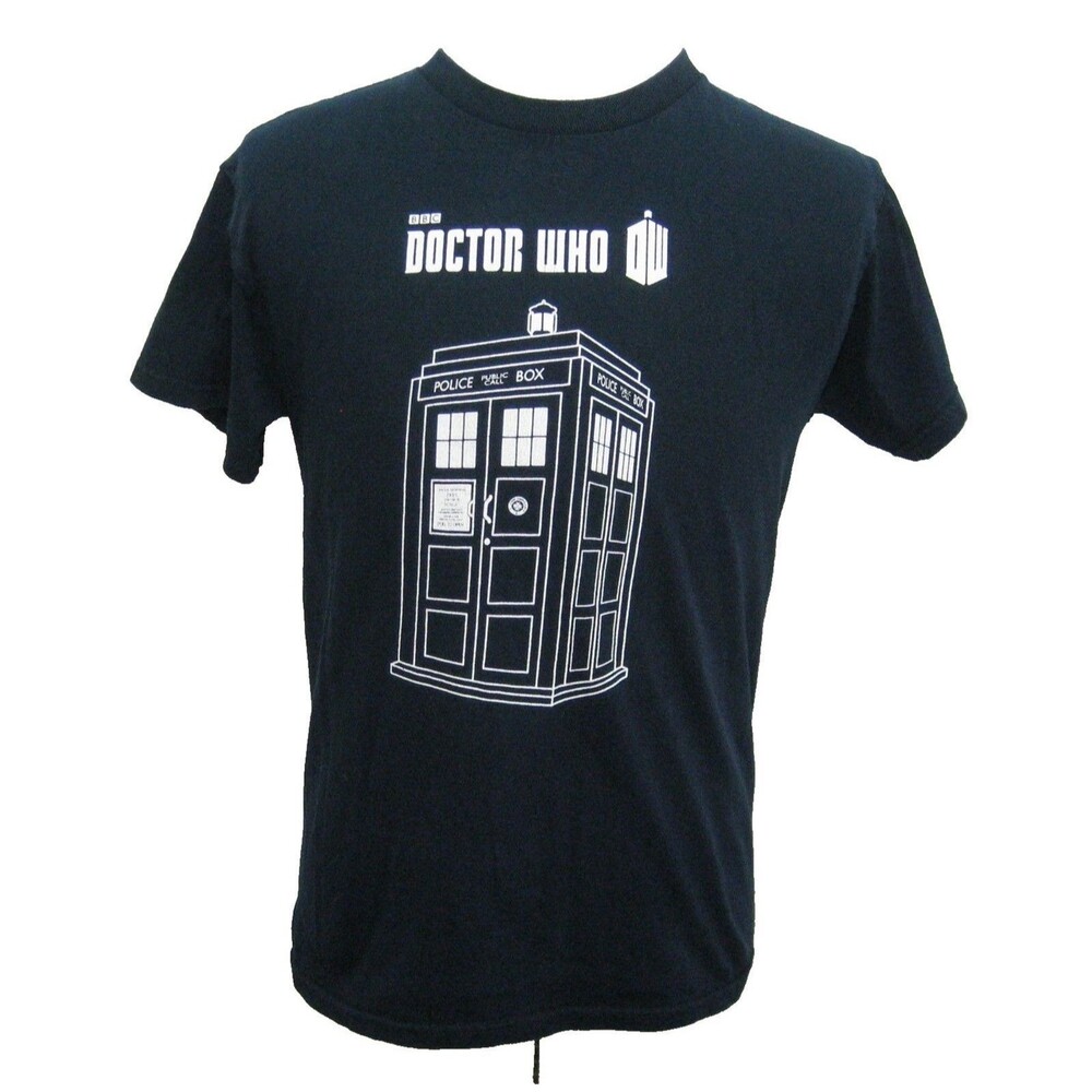 DOCTOR WHO Men's (Size Medium) Black Short Sleeve Graphic T-Shirt BBC TV Sci-Fi